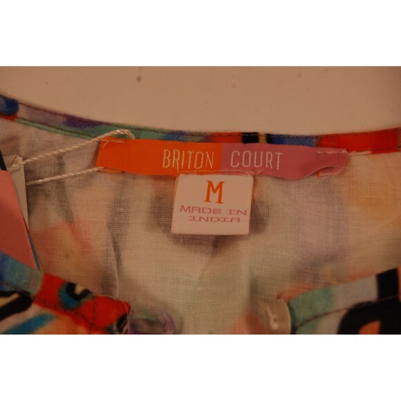 Briton Court NWT Face Print Maxi Tiered Ruffle Dress Multicolor Medium MSRP $269 - Picture 4 of 9